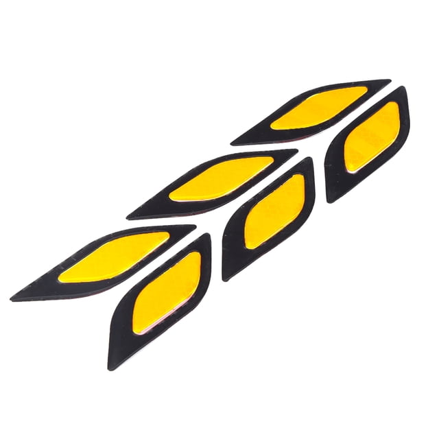 Pegatina reflectante para puerta de coche de 6 uds, pegatina de advertencia antiarañazos, pegatina reflectante de estilo de fibra de carbono para coche, motocicleta y camión(C (amarillo))