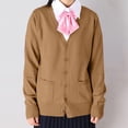 thumbnail image 2 of Women's 2023 Fall Oversized Open Front Button V Neck Lightweight Knit Cardigan Sweater Outerwear Garment, 2 of 4