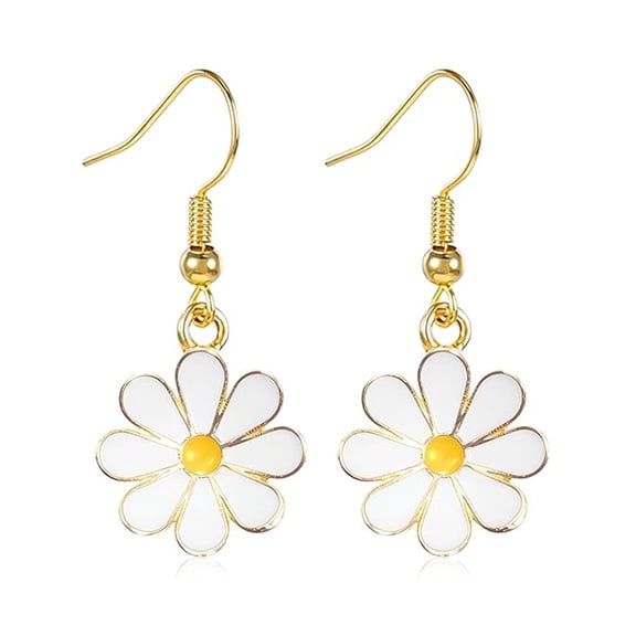 Januofit Daisy Earrings, Dangle Daisy Earrings for Women, Small Cute Flower Earrings Jewelry Gifts for Family Friends Wife
