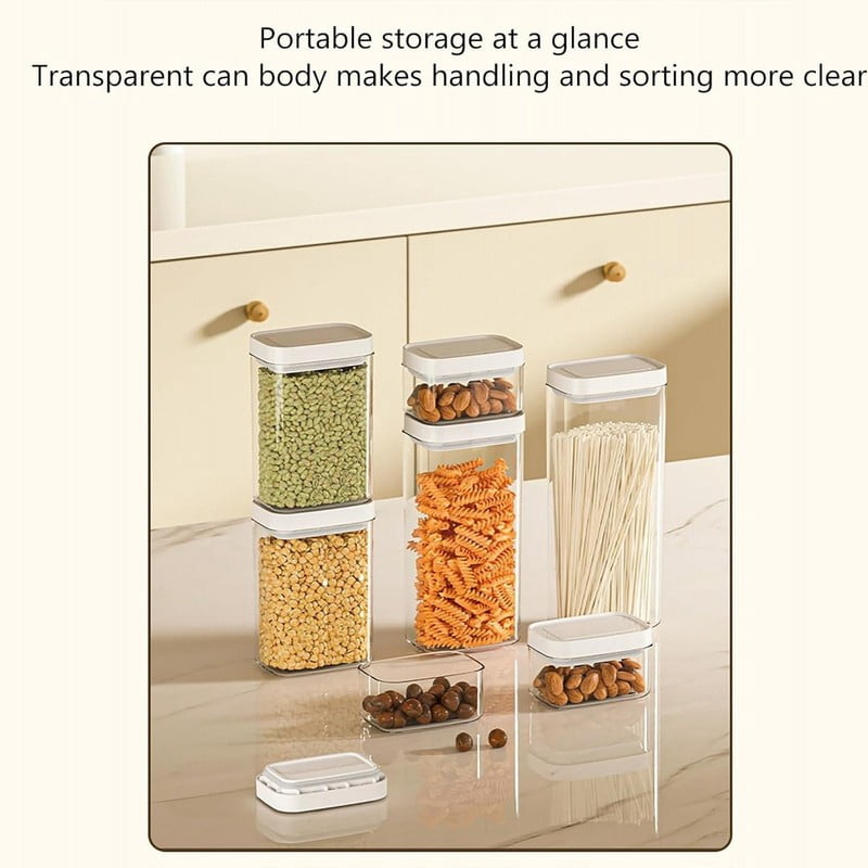Airtight Food Storage Container with Lid  Sealed Acrylic Stackable Canister for Kitchen Pantry Organizer