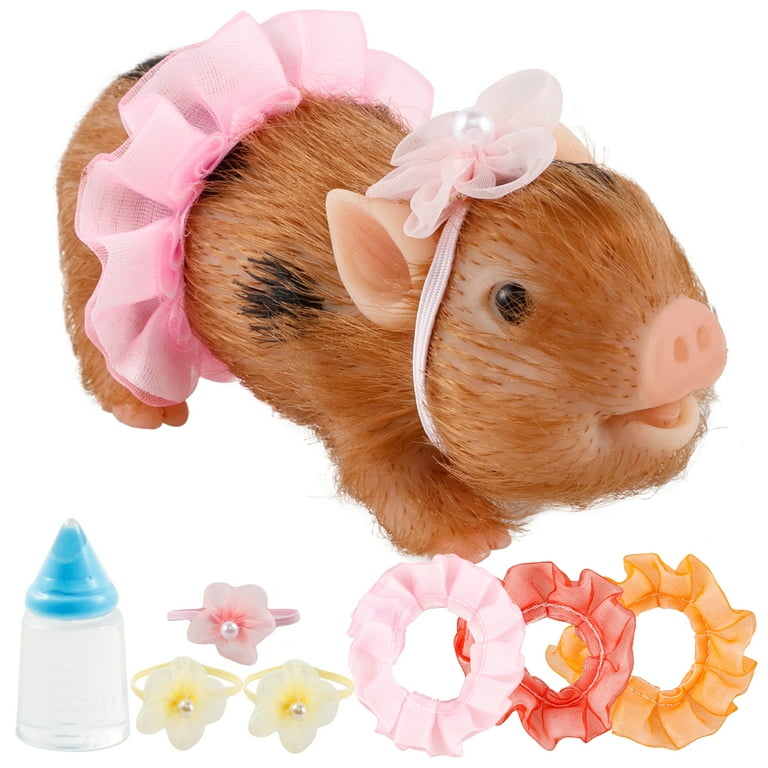 5inch Realistic Silicone Pig Toys,Realistic Baby Dolls Stretchy