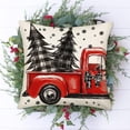 thumbnail image 4 of Red and Black Buffalo Plaid Truck Christmas Tree Pillow Covers 20x20 Inch Seasonal Winter Snowflake Holiday Farmhouse Linen Cushion Case Christmas Decoration for Sofa Couch, 4 of 5