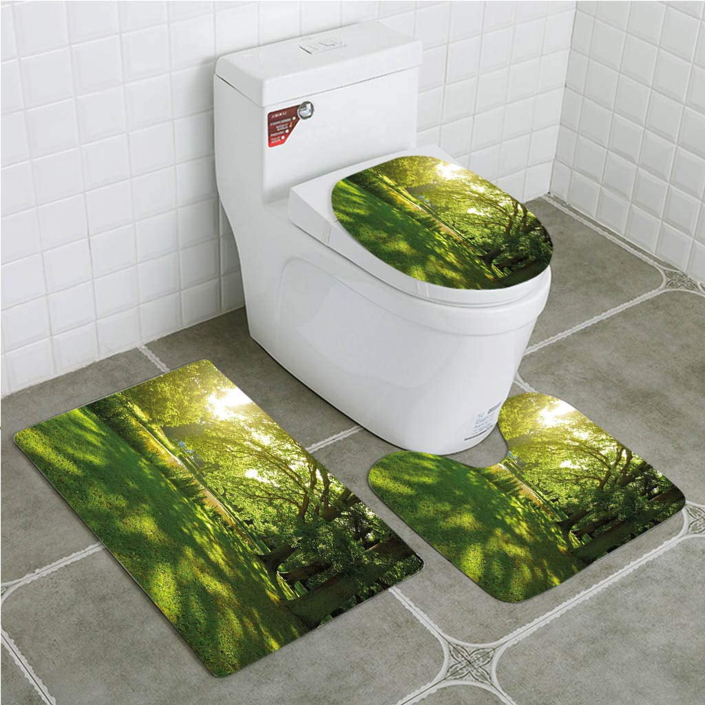 Xddja Green Summer Park In Hamburg Germany Trees Sunlight Forest Nature Theme Scenic 3 Piece Bathroom Rugs Set Bath Rug Contour Mat And Toilet Lid Cover Walmart Canada