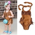 thumbnail image 3 of BemeyourBBs Newborn Baby Girls Summer Clothes Infant Western Baby Girl Cowgirl Outfit Sleeveless Halter Romper Backless Tassel Suede Jumpsuit One-piece Playsuit, 3 of 9