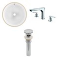 thumbnail image 1 of 16.5-in. W CUPC Round Bathroom Undermount Sink Set In White - Chrome Hardware - Overflow Drain Incl. AI-12937, 1 of 9