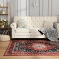 thumbnail image 3 of DweIke Traditional Vintage Overdyed Retro Accent Rug,Non-Slip Boho Ethnic Non-Shedding Christmas Decor Carpet for Living Room/Bedroom 2'x3' Red, 3 of 6