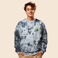 thumbnail image 3 of Dalix Alien Embroidered Fleece Tie Dye Wash Long Sleeve Crewneck Sweatshirt Mens in Tie Dye Black 2XL XX-Large, 3 of 5