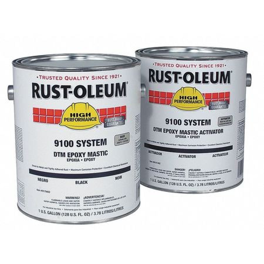 RUSTOLEUM 91864021402 Epoxy Activator and Finish Kit, Navy Gray, Semigloss, (2) 1 gal, 125 to
