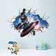 thumbnail image 2 of 3D Captain America Broken Wall Stickers Background Wall Stickers, 2 of 4
