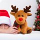 thumbnail image 1 of Muñeco de peluche de ciervo colorido, regalo de Navidad, lindo muñeco de ciervo navideño, regalo de vacaciones, suministros de decoración navideña, 1 of 5