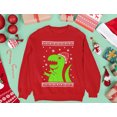 thumbnail image 4 of Tstars Boys Unisex Ugly Christmas Sweater Big Green Trex Santa Kids Christmas Gift Funny Humor Holiday Shirts Xmas Party Christmas Gifts for Boy Kids Sweatshirt Ugly Xmas Sweater, 4 of 6