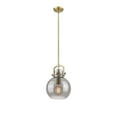 thumbnail image 4 of Innovations Lighting  Newton Sphere - 1 Light 10" Stem Hung Pendant Brushed Brass/Matte White, 4 of 5