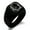 Black, variant on Stainless Steel Letter Q Initial Floral Monogram Engraved Engraved Square Flat Top Biker Style Polished Signet Ring