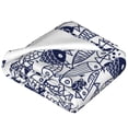 thumbnail image 2 of Bingfone Blue Fish1 Print Flannel Fleece Blanket Throw Blanket for Bed,Sofa,Couch,Travel,Camping(40"x30" ), 2 of 8