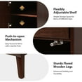 thumbnail image 6 of 26" Modern Wooden End Table End Table Set of 2 with Charging Station Tray and Storage Shelves Walnut, 6 of 9