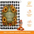 thumbnail image 3 of Happy Fall Shower Curtains for Bathroom, Botanical Sunflower Black Checked Thanksgiving Waterproof Fabric Shower Curtain, Decorative Bathroom Curtain for Bathtub, 72"x72", No Hooks Included, 3 of 9