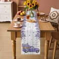 thumbnail image 2 of Purple Floral Table Runner 72 Inches, Spring Farmhouse Lavender Truck Wooden Gray Bed Runner Dresser Scarves Tabletop for Indoor Outdoor Parties/Ceremony/Banquet, 18" x 72", 2 of 9