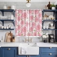 thumbnail image 2 of Curtains 63 Inch Length 2 Panels, Pink Roses Grommets Window Treatment Curtain, Retro Flower Floral Botanicall Plant Leaf Thermal Curtains Drapes for Living Room/Bathroom, 2 of 9