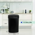 thumbnail image 5 of Touch Free 13 Gallon Stainless Steel Automatic Sensor Trash Can No Touch Garbage Can Kitchen Waste Bin High-Capacity Bathroom Trash Can with Lid for Home Bedroom Office,Powered by Battery,Black, 5 of 7