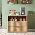 thumbnail image 5 of LEYAOYAO 31" Wide Nightstand with Drawers for Bedroom, Farmhouse End Table with Charging Station, 2 Drawers Storage for Bedroom, Natural Oak, 5 of 10