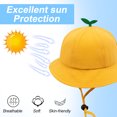 thumbnail image 4 of 48-50cm head circumference 6-18 months children's fisherman hat boys and girls basin hat cute cartoon sun hat - yellow, 4 of 5