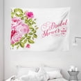 thumbnail image 1 of Bridal Shower Decorations Tapestry, Shabby Chic Flowers Roses Buds and Leaves Art, Wall Hanging for Bedroom Living Room Dorm Decor, 80W X 60L Inches, Hot Pink Light Pink and Green, by Ambesonne, 1 of 2