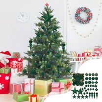 RBCKVXZ 36 Pcs Velvet Christmas Ball Ornaments, 2.36"/60mm Inch Christmas Tree Ball Pandent Flocked Plastic Balls Xmas Hanging Decorations for Tree Holiday Party (Green)