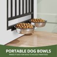 thumbnail image 6 of Uforic 35 inch Wooden End Table Dog Crate with Adjustable Feet and 2 Removable Bowls, White, 6 of 9