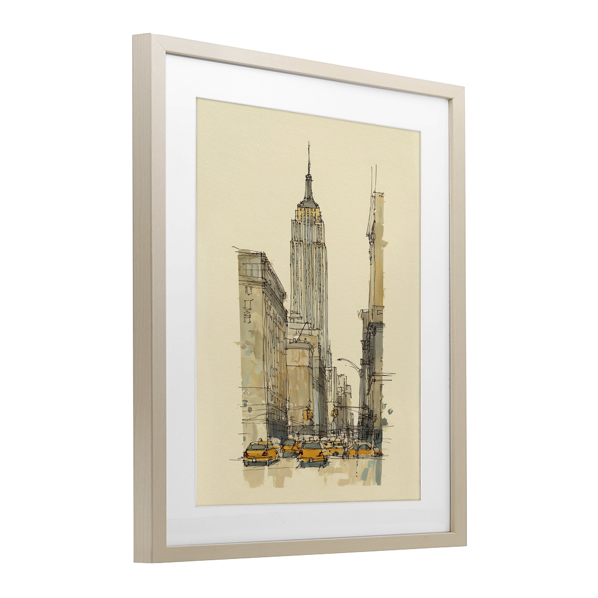 Stupell Industries NY City Lines Contour Birch Framed Print Under Glass, design by Svetlana Aleynikova