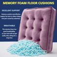 thumbnail image 3 of Floor Pillow Set of 4, Memory Foam Meditation Cushion, Floor Cushions for Adults Sitting, Large Square Seat Cushions for Yoga, Living Room, 20x20 Inch (Purple), 3 of 15