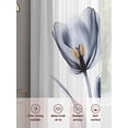 thumbnail image 6 of Light Grey Tulip Sheer Curtains 63 Inch Length 2 Panels Set, Rustic Elegant Floral Botanical Voile Window Treatment Rod Pocket Curtains Sheers Drapes for Bedroom/Living Room/Kitchen 52x"63"x2, 6 of 7
