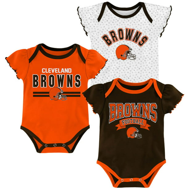 Girls Newborn & Infant Brown/Orange/White Cleveland Browns 3-Pack Bodysuit  Set - Walmart.com
