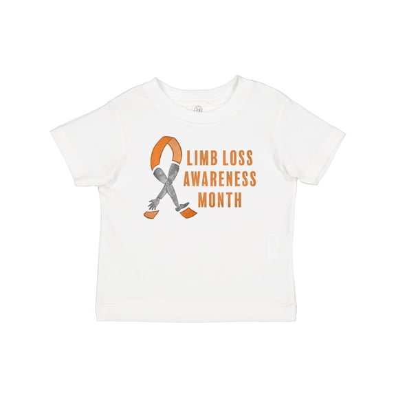 Inktastic Limb Loss Awareness Prosthetic Leg and Arm Orange Ribbon Boys or Girls Baby T-Shirt