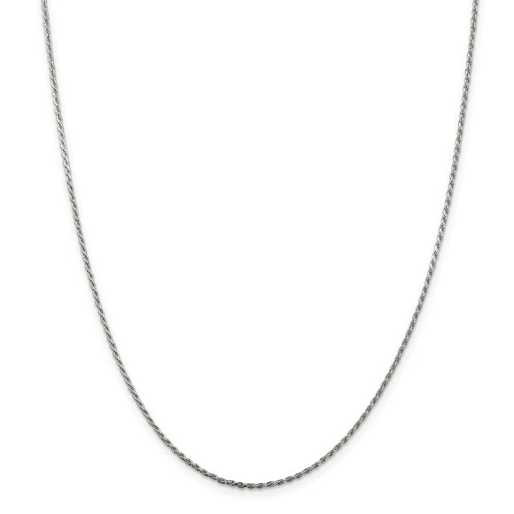 Sterling Silver 1.5mm Diamond-cut Rope Chain (Weight: 3.3 Grams, Length: 22 Inches)