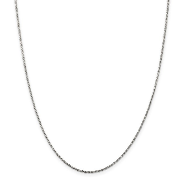 Sterling Silver 1.5mm Diamond-cut Rope Chain (Weight: 3.3 Grams, Length: 22 Inches)