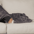 thumbnail image 6 of ClimateRight by Cuddl Duds Foot Pocket Plush Throw, Solid Gray, 50" x 70", 6 of 10