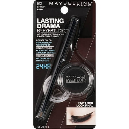 Maybelline New York Eye Studio Lasting Drama Gel Eyeliner, Waterproof, Brown 952, 0.106 oz