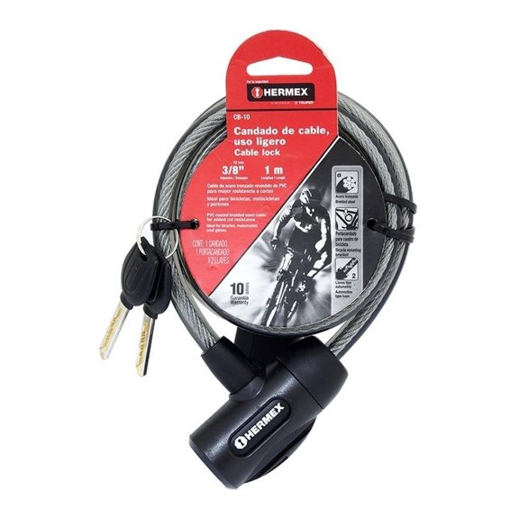 Candado para Bicicleta Truper Hermex de Llaves con Cable