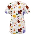 thumbnail image 2 of Green Town Scrubs for Women V-Neck Scrub Top - Christmas Thanksgiving Halloween Holiday Prints, 2 of 5