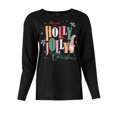 thumbnail image 3 of Holiday Time Women's and Women’s Plus Christmas Waffle Graphic Tee with Long-Sleeves, Sizes S-3XL, 1X-2X, 3 of 9