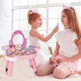 thumbnail image 2 of Pretend Play Girls Makeup Table Set, Toddler Girls Vanity Set Toy, Princess Toys for Little Girls Ages 3 4 5 6 7, 2 of 6