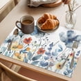 thumbnail image 3 of Spring Floral Placemats Set of 4, Pastoral Blue Wildflowers Plants Non-Slip Place Mats Washable Table Mats for Kitchen Dining Table Decorations Indoor/Outdoor, 3 of 9