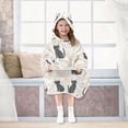 thumbnail image 7 of FORMRS Wearable Blanket Hoodie with Sleeves for Kids Cozy Flannel Sweatshirt, Black Cute Cats, 7 of 7