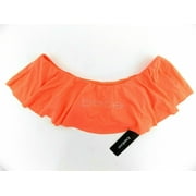 Bebe Womens Swim Bikini off-shoulder Top Neon tangerine Orange Size S MSRP $25