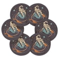 thumbnail image 7 of Yayeee 6 PCS Drink Coasters with Holder Set Woven Absorbent Round Tabletop Hot Pad, Black Astronaut Record, 7 of 7