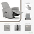 thumbnail image 4 of Evolur Harlow Deluxe Upholstered Plush Seating Glider Swivel, Rocker, Power Recliner USB Port with in-Built Massager, Greenguard Gold Certified, Glider Chair for Nursery in Light Grey, 4 of 7