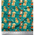 thumbnail image 1 of Soimoi Cotton Poplin Fabric Footprint,Dog & Cat Animal Printed Craft Fabric by The Yard 42 Inch Wide, 1 of 1