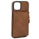 thumbnail image 2 of Protección completa del cuerpo del teléfono de la caja de cuero protectora del teléfono celular con el bolsillo de la carpeta de la cremallera para IPHONE 13Brown, 2 of 8