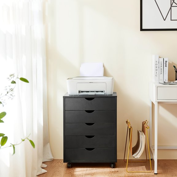 [7-Drawer Storage] 7-Drawer Wooden Storage Cabinet with Wheels | Vanity Cabinet for Office, Bedroom, and Storage Use