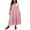 Pink, variant on Women Casual Square Neck Tiered Maxi Dress with Puff Short Sleeve Elastic Waist for Summer Occasions